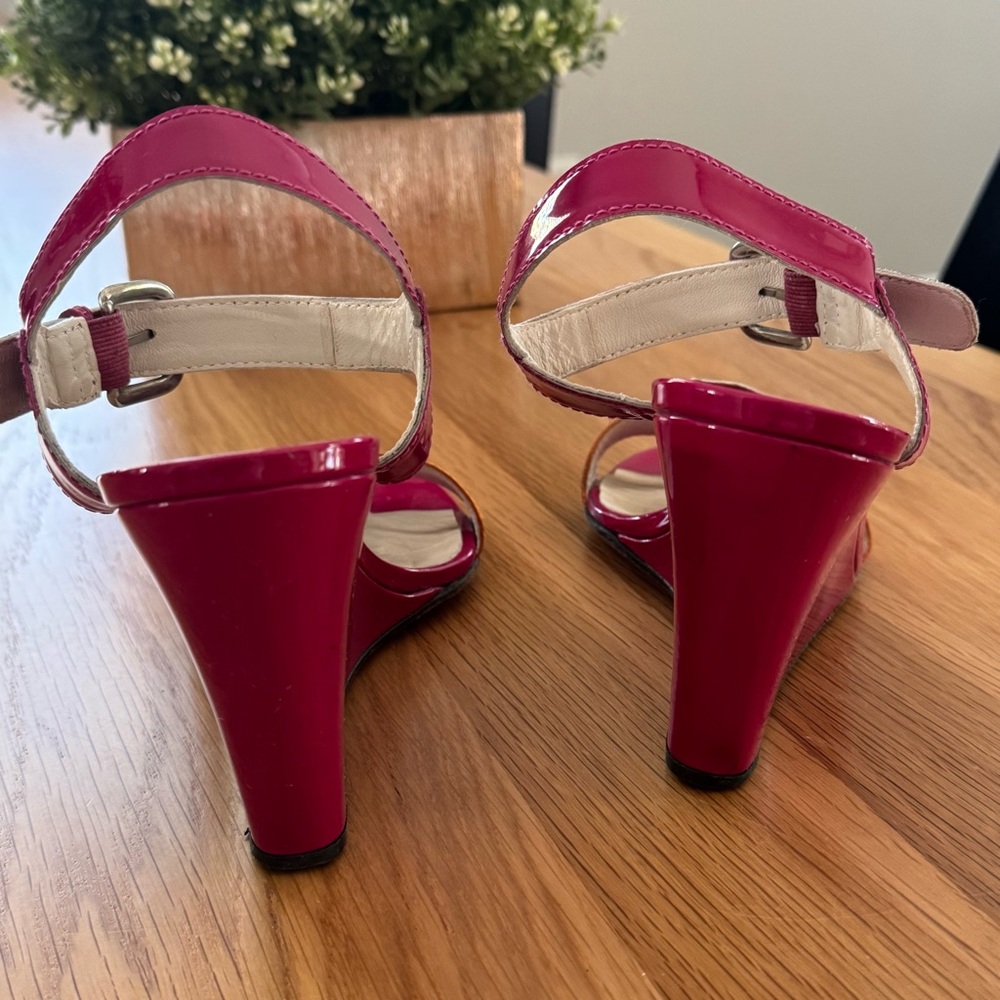 STUART WEITZMAN WEDGE SANDALS COLORBLOCK LEATHER STRAPLY OPEN TOE SZ 8 VIBRANT 8 - Picture 4 of 10